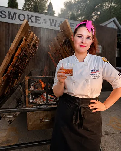 Raina and the Fire-Breathing Dragon cedar-plank smoker