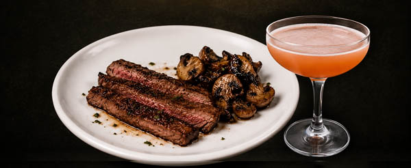 Flame-Kissed Bourbon Flank Steak & Coal-Roasted Wild Mushrooms